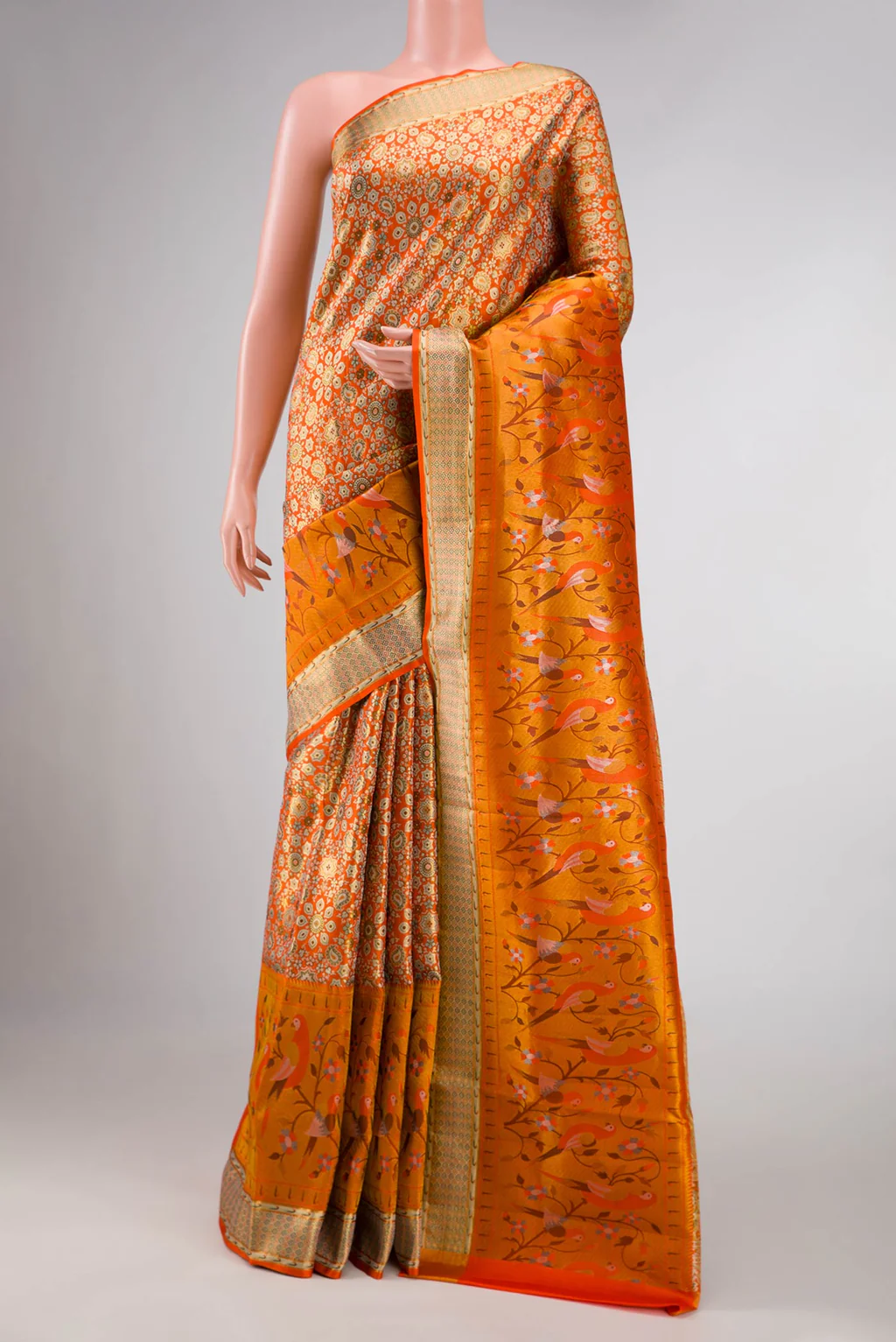 Pista Green Dual Tone Soft Silk Saree